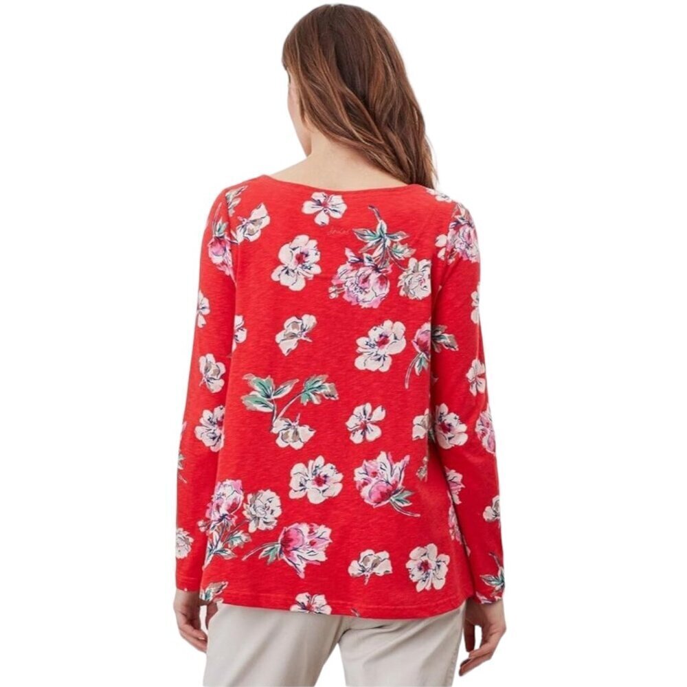 Joules Harbour Red Floral Print Light Swing Top, Long Sleeve Women's Size US 14 - Picture 12 of 13